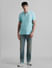 Blue Contrast Inner Neck Polo T-shirt_408400+6