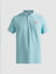 Blue Contrast Inner Neck Polo T-shirt_408400+7