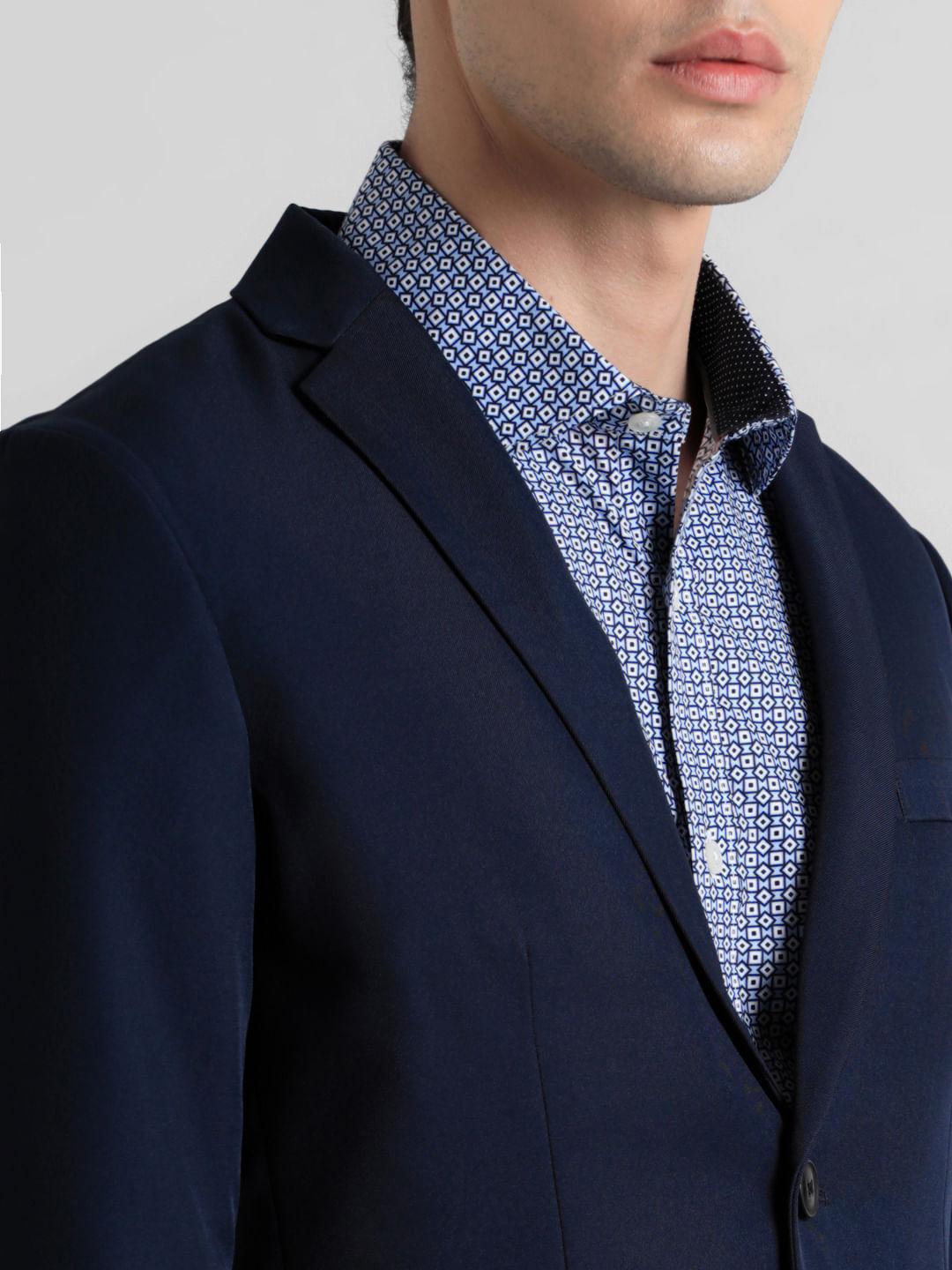 Navy shirt hot sale with blazer