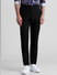 Black Mid Rise Twill Trousers_408407+1