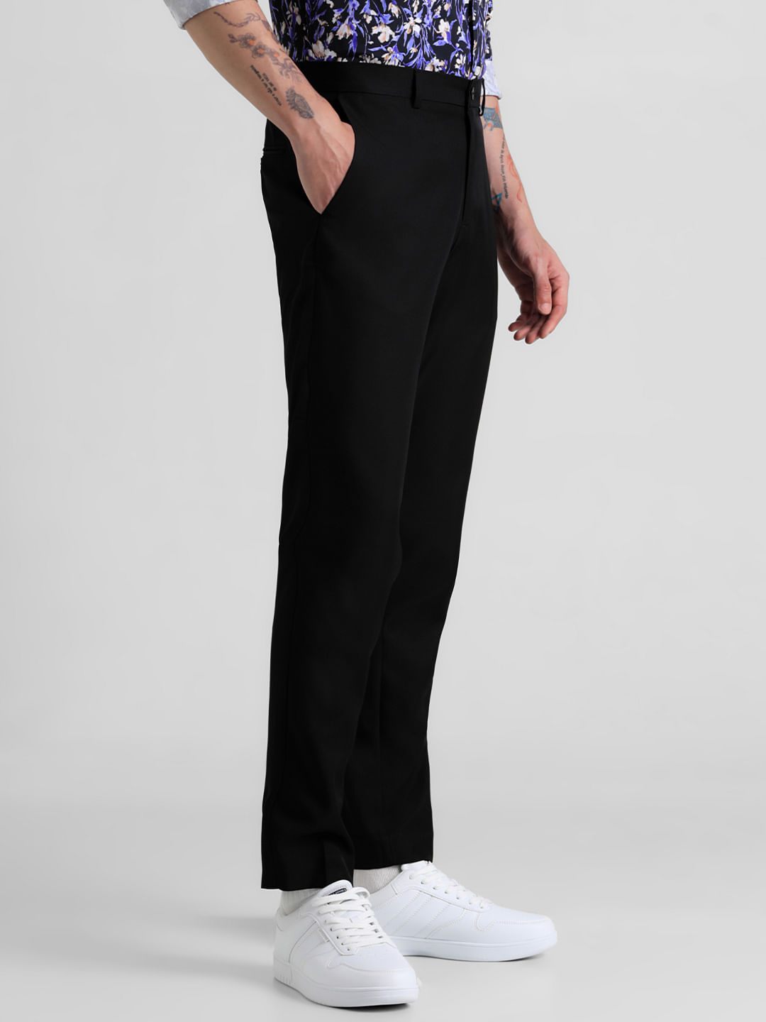 Flared twill trousers - Black - Ladies | H&M IN