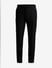 Black Mid Rise Twill Trousers_408407+6