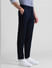 Navy Mid Rise Twill Trousers_408408+2