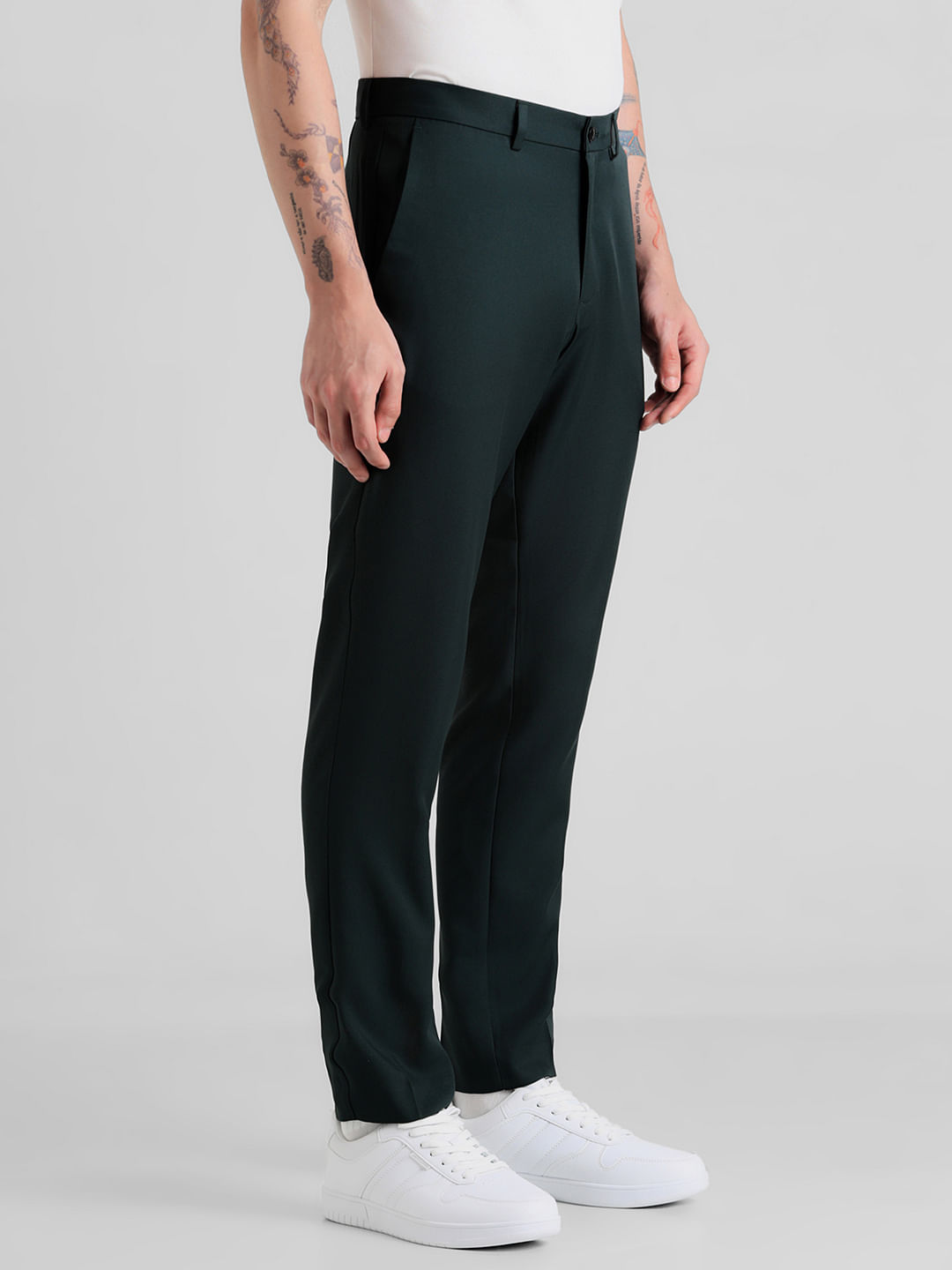 Men's Khaki Green Cuffed Cotton Drawstring Jogger Style Trousers –  Threadbare