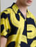 Yellow Abstract Print Short Sleeves Shirt_408412+5