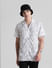 White Abstract Print Short Sleeves Shirt_408423+1