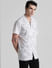 White Abstract Print Short Sleeves Shirt_408423+3
