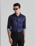 Dark Blue Printed Full Sleeves Shirt_408424+1