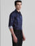 Dark Blue Printed Full Sleeves Shirt_408424+3