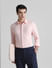 Pink Solid Knitted Shirt_408432+1