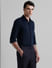 Dark Blue Knitted Full Sleeves Shirt_408433+3