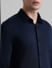 Dark Blue Knitted Full Sleeves Shirt_408433+5