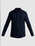 Dark Blue Knitted Full Sleeves Shirt_408433+7