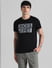 Black Logo Print Crew Neck T-shirt_408439+2