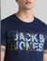 Blue Grid Print Crew Neck T-shirt_408442+5