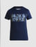 Blue Grid Print Crew Neck T-shirt_408442+7