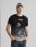 Black Printed Crew Neck T-shirt_408451+1