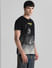 Black Printed Crew Neck T-shirt_408451+3
