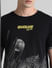 Black Printed Crew Neck T-shirt_408451+5
