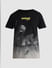 Black Printed Crew Neck T-shirt_408451+7