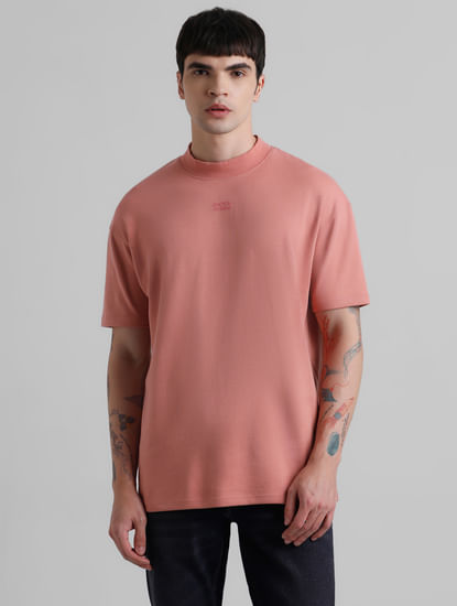 Pink Logo Print Oversized T-shirt