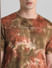 Brown Tie-Dye Crew Neck T-shirt_408471+5