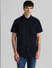 Dark Blue Short Sleeves Shirt_408476+2