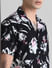 Black Floral Short Sleeves Shirt_408483+5