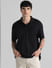 Black Oversized Polo T-shirt_408488+2