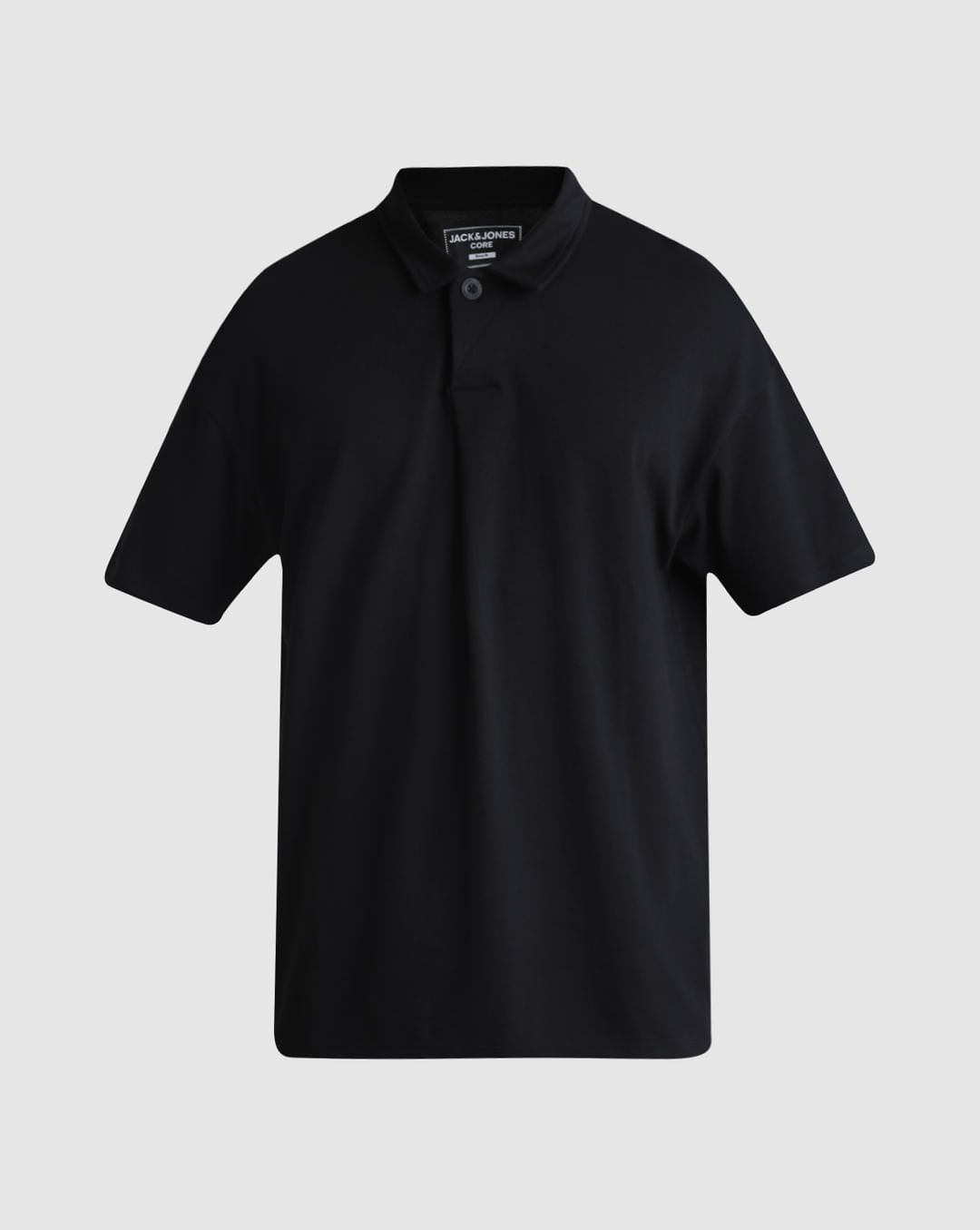Black Boxy Fit Polo T-shirt