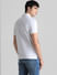 White Ribbed Sleeve Polo T-shirt_408489+4