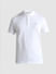 White Ribbed Sleeve Polo T-shirt_408489+7