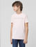 Light Pink Logo Print T-shirt_410111+2