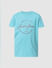 Light Blue Round Logo Print T-shirt_410114+6