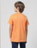 Orange Round Logo Print T-shirt_410115+3