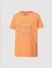 Orange Round Logo Print T-shirt_410115+6