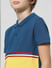 Blue Colourblocked Polo T-shirt_410135+4