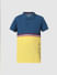 Blue Colourblocked Polo T-shirt_410135+6