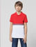 Red Colourblocked Polo T-shirt_410139+2