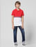 Red Colourblocked Polo T-shirt_410139+5