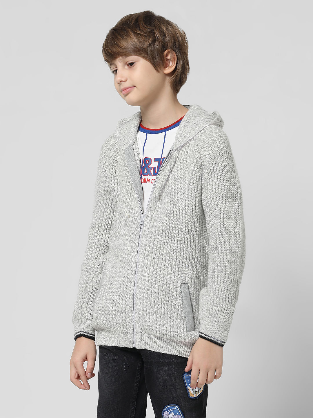 Open hooded outlet cardigan