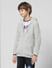 Grey Front-Open Hooded Cardigan_410147+2