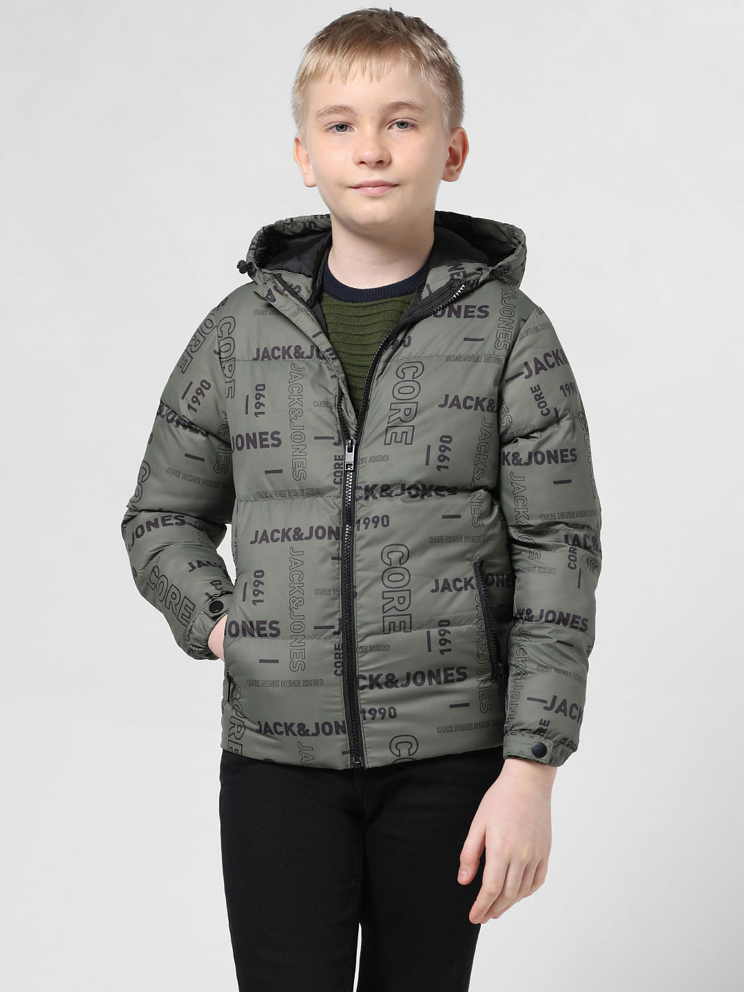 Jack & jones core puffer sales jacket with hood