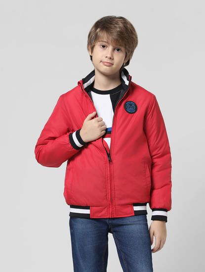 Red Contrast Tipping Jacket