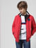 Red Contrast Tipping Jacket_410164+2
