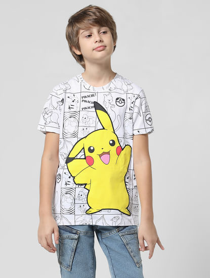 x Pokémon White Printed Crew Neck T-shirt