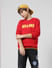 Red Logo Print Pullover_410184+1