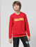 Red Logo Print Pullover_410184+2