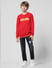 Red Logo Print Pullover_410184+5