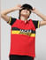 Red Colourblocked Polo T-shirt_410191+1